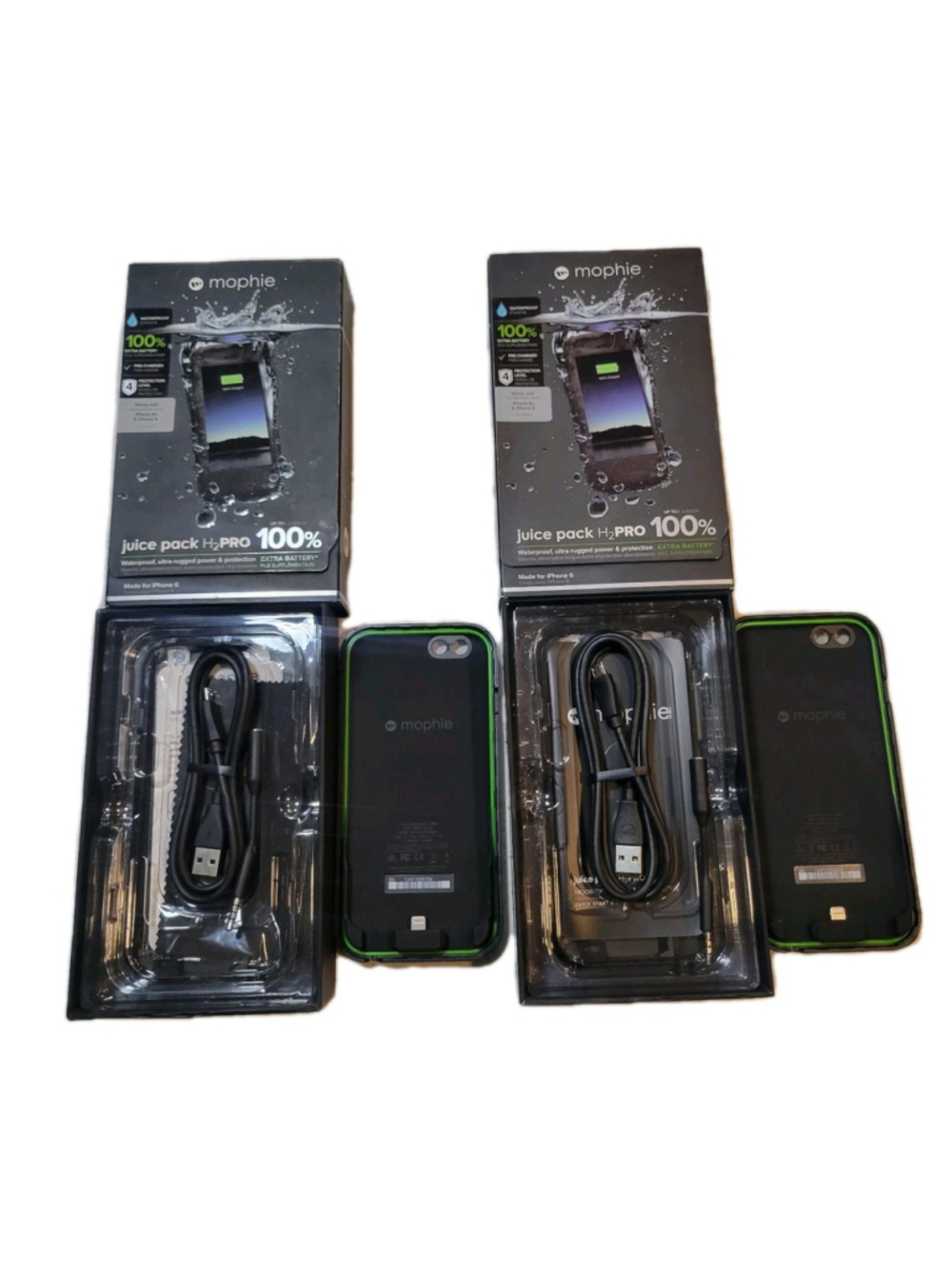 MOPHIE JUICE Pack H2OPro 100% Battery Strength iPhone 6 & 6S NWT $260 Lot Of 2
